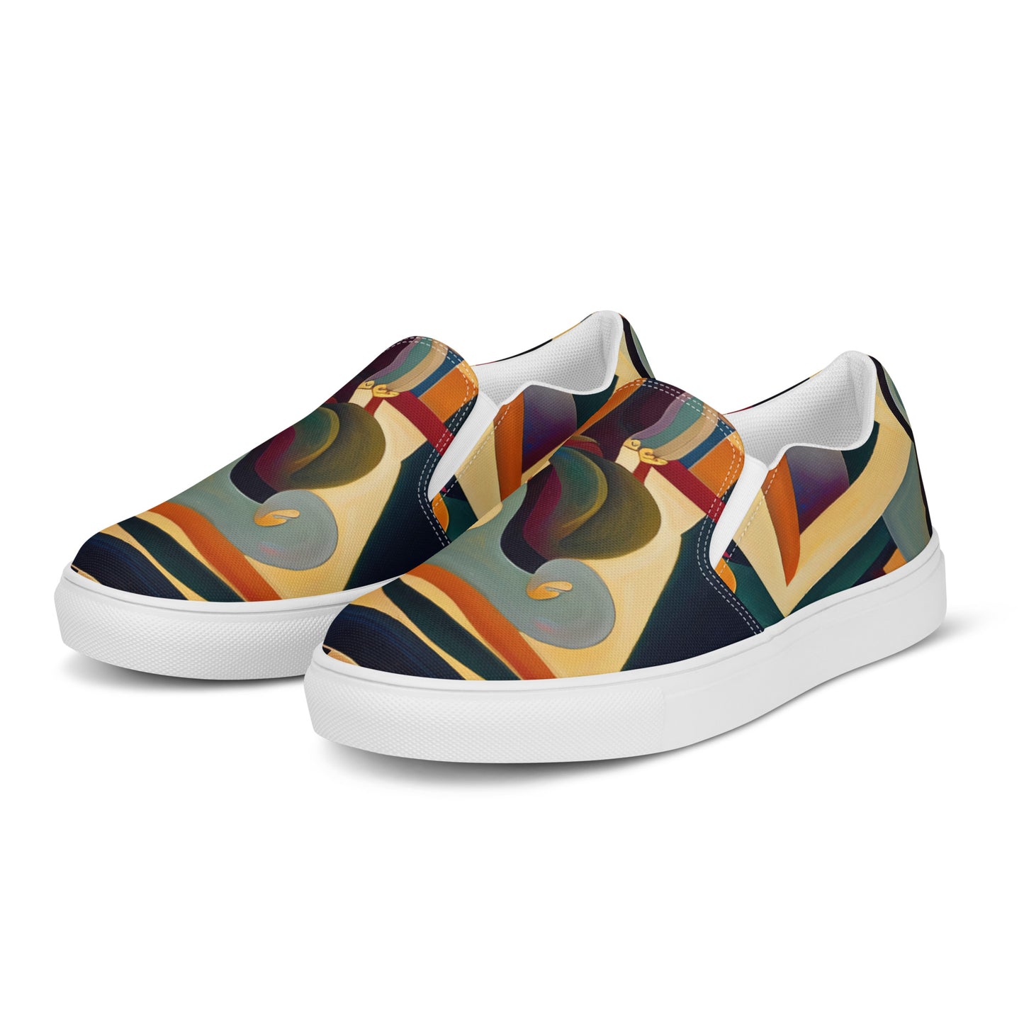 DMV 0715 Retro Art Men’s slip-on canvas shoes