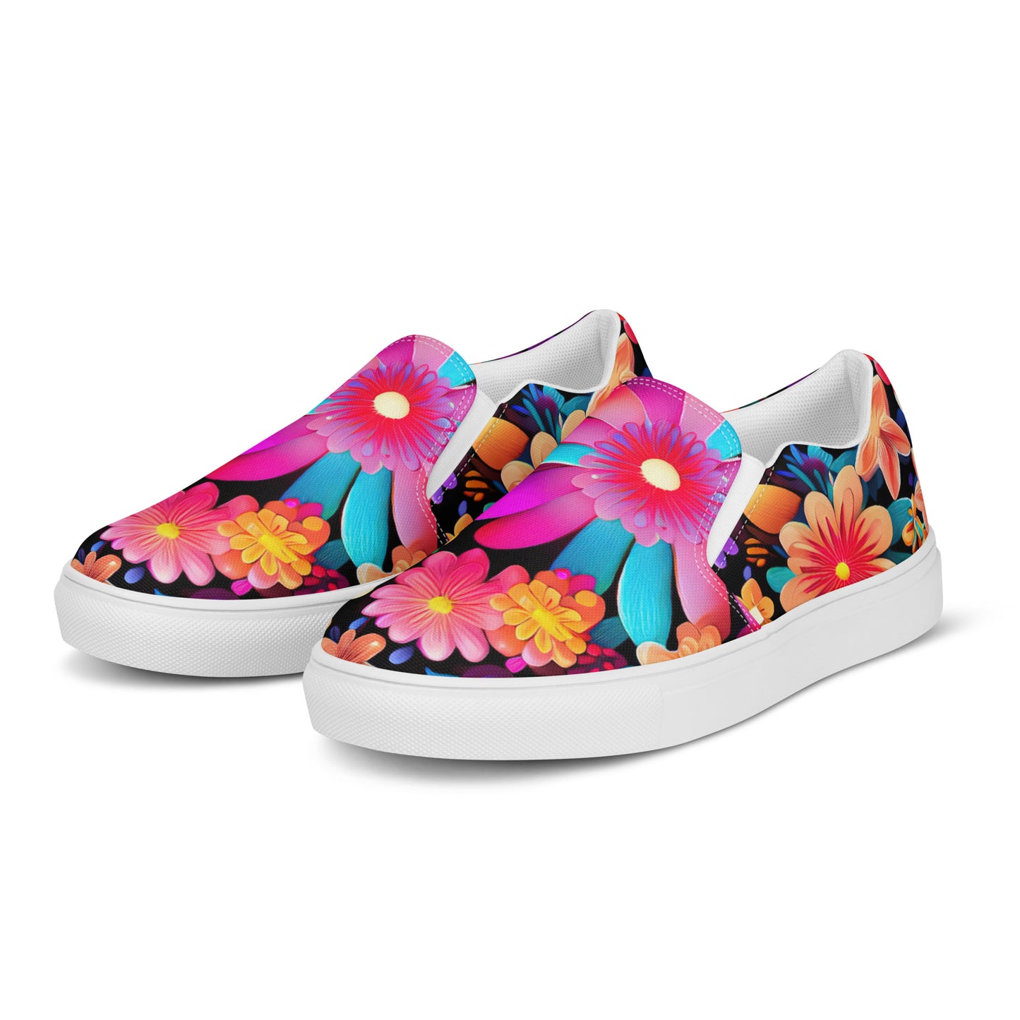 DMV 0325 Floral Men’s slip-on canvas shoes