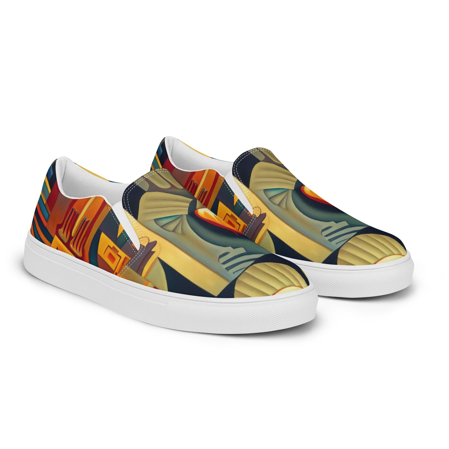 DMV 0237 Retro Art Men’s slip-on canvas shoes