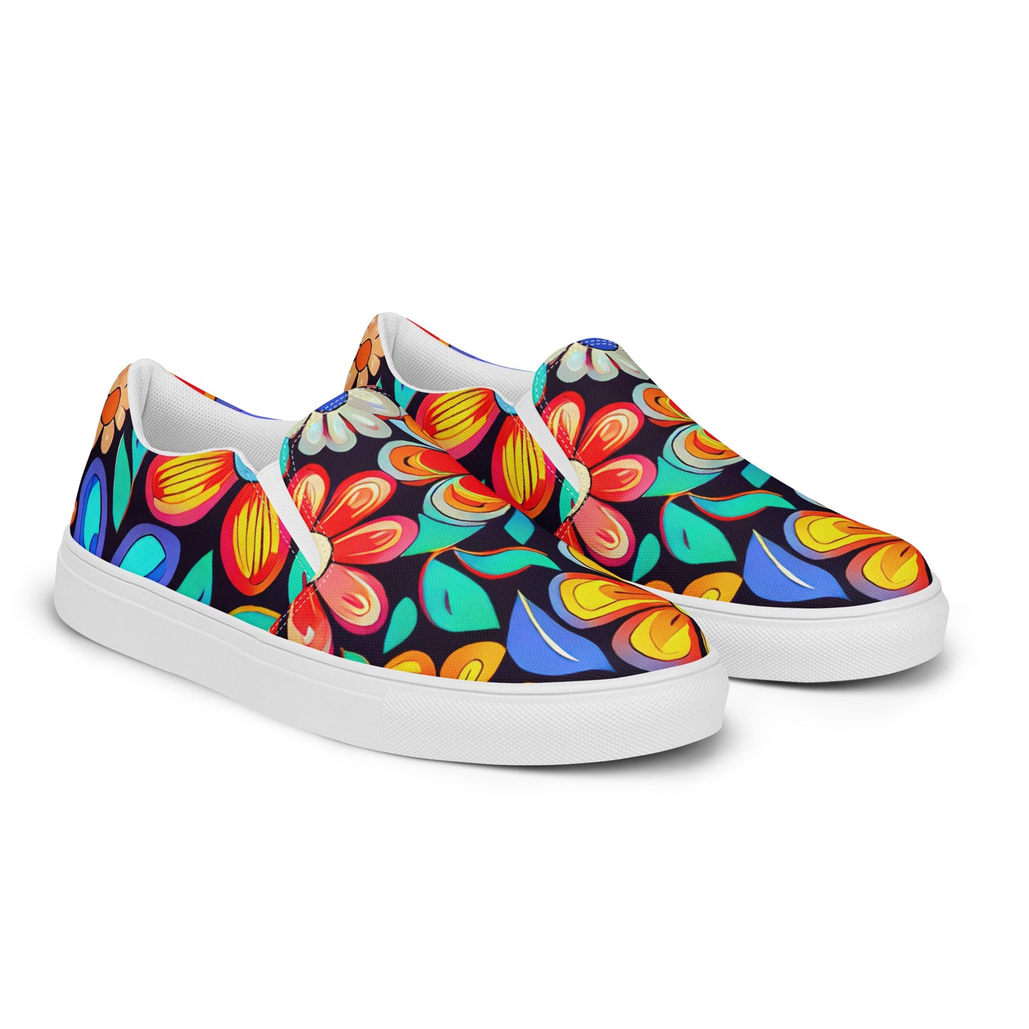 DMV 0257 Floral Men’s slip-on canvas shoes