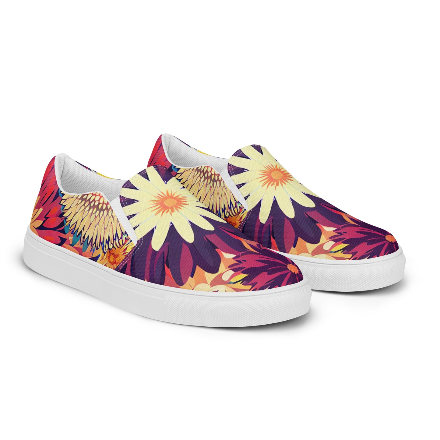 DMV 0097 Floral Men’s slip-on canvas shoes