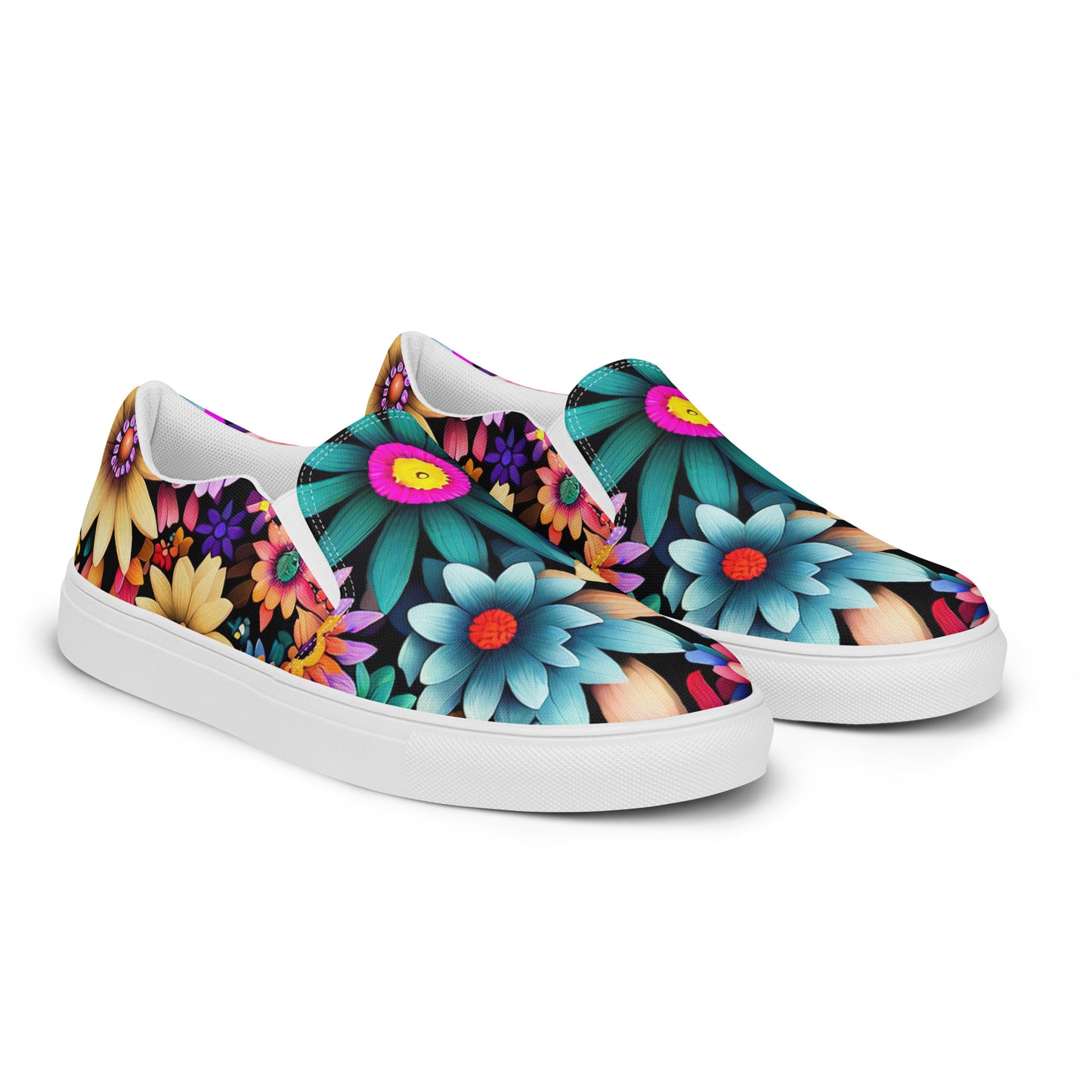 DMV 0265 Floral Men’s slip-on canvas shoes