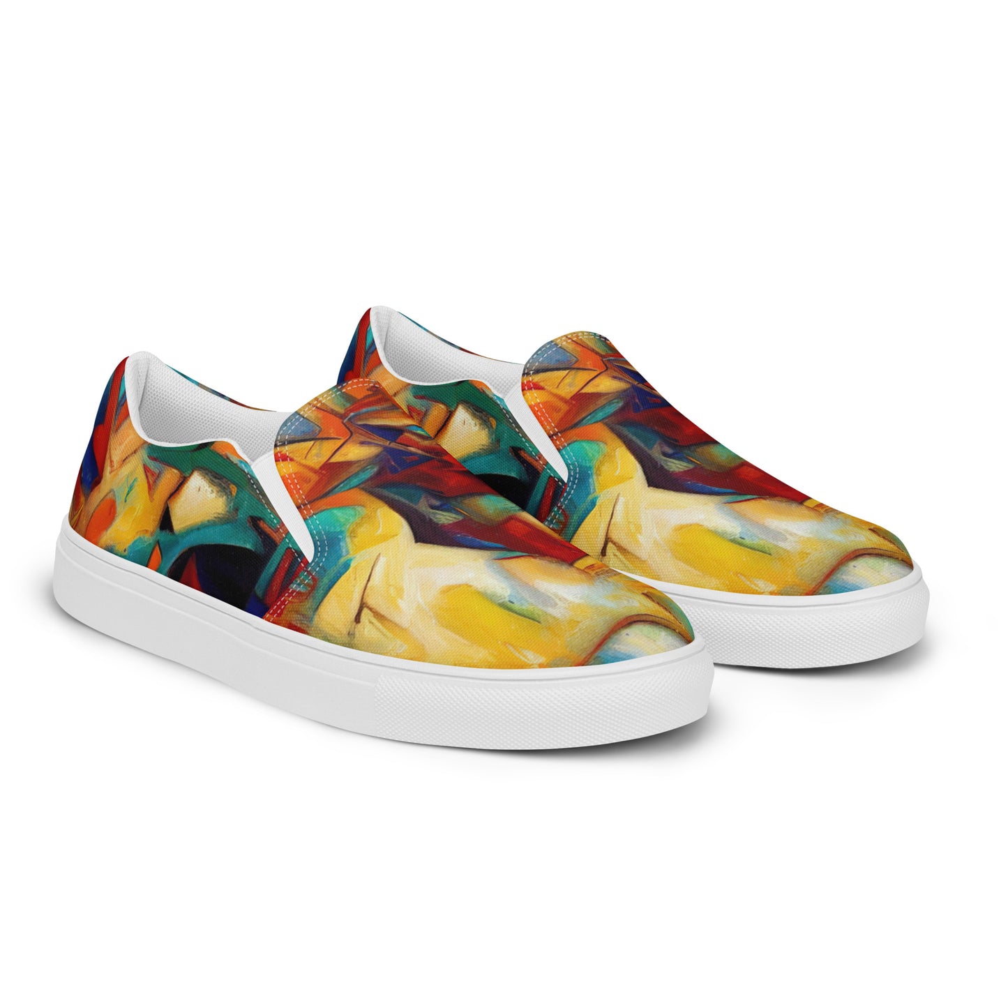 DMV 0416 Abstract Art Men’s slip-on canvas shoes