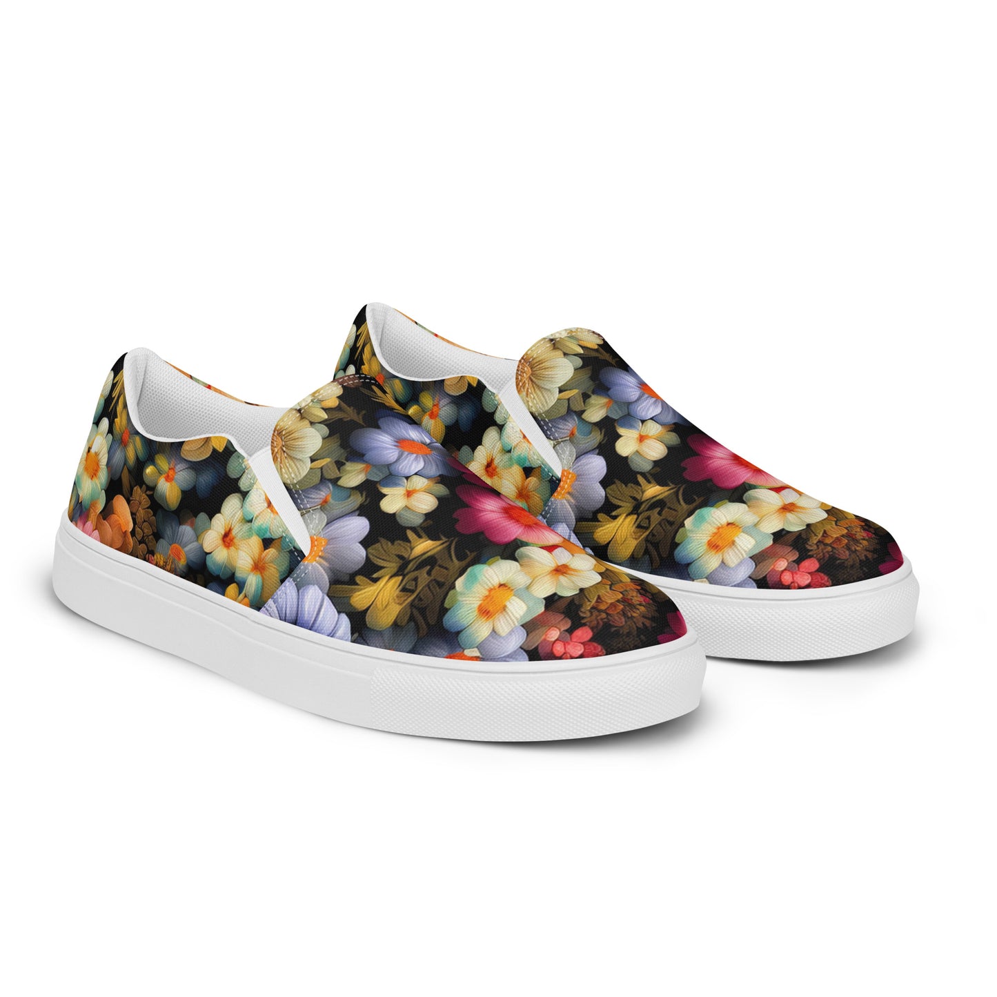 DMV 1522 Floral Men’s slip-on canvas shoes