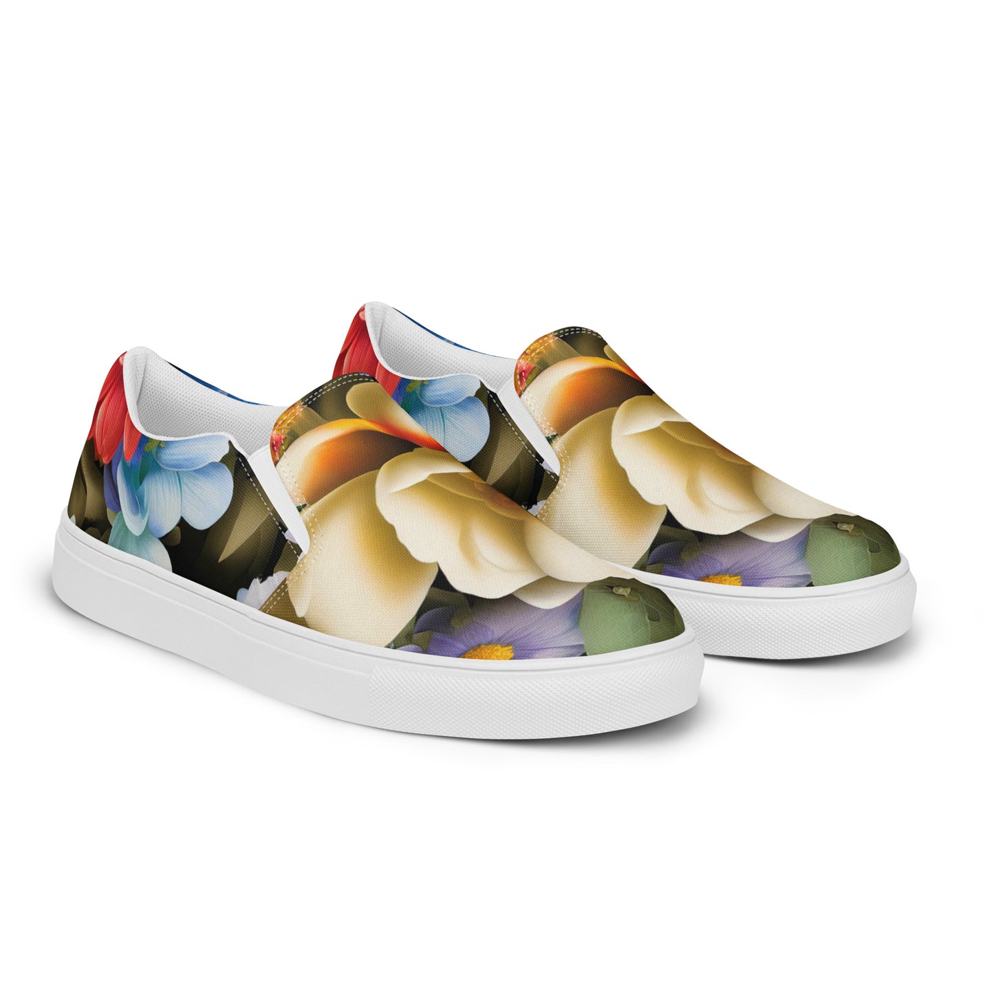 DMV 0268 Floral Men’s slip-on canvas shoes