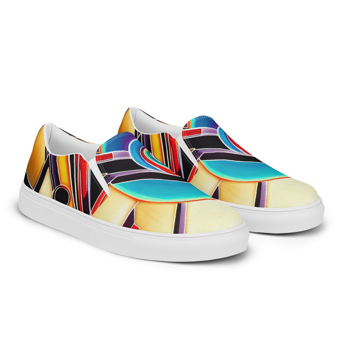 DMV 0572 Retro Art Men’s slip-on canvas shoes