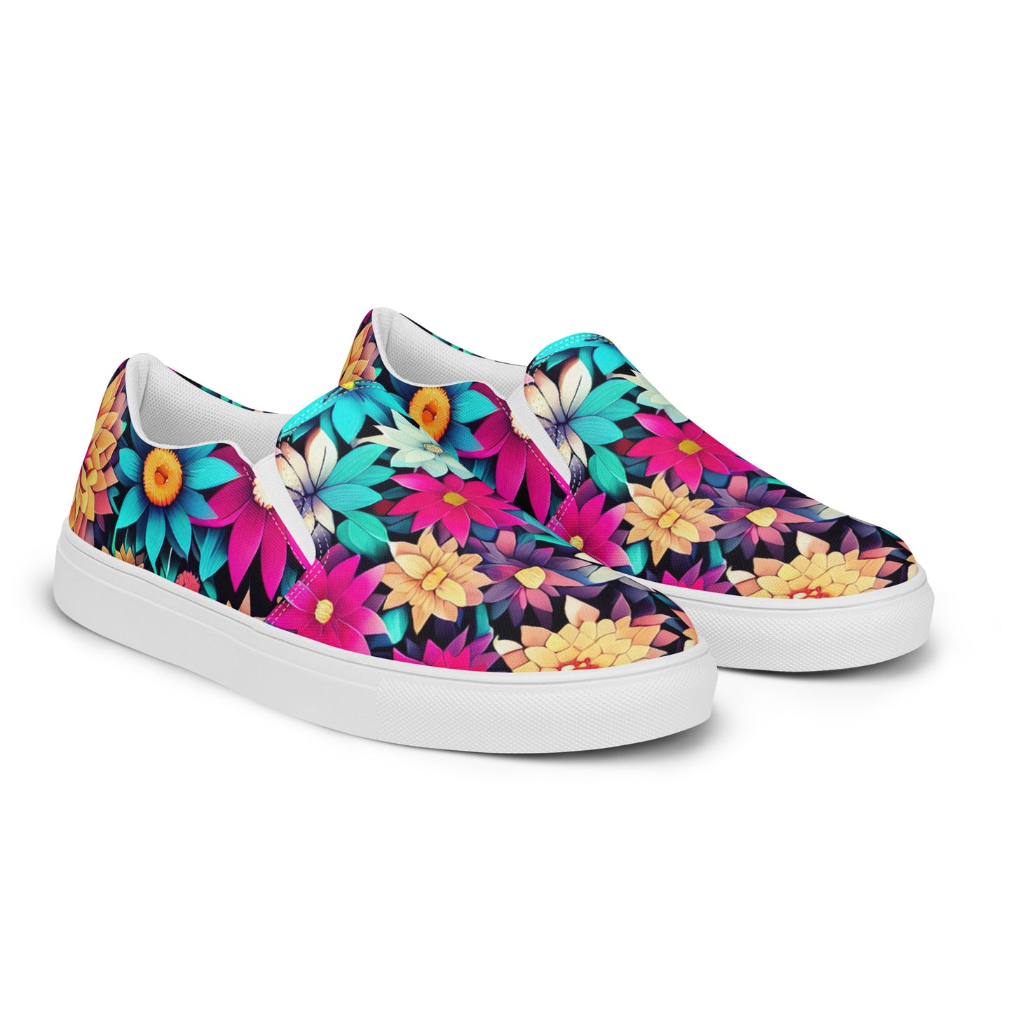 DMV 1034 Floral Men’s slip-on canvas shoes