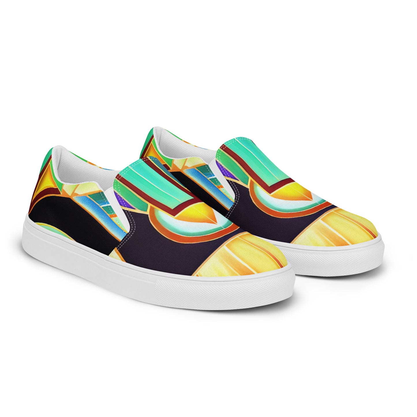 DMV 1442 Retro Art Men’s slip-on canvas shoes