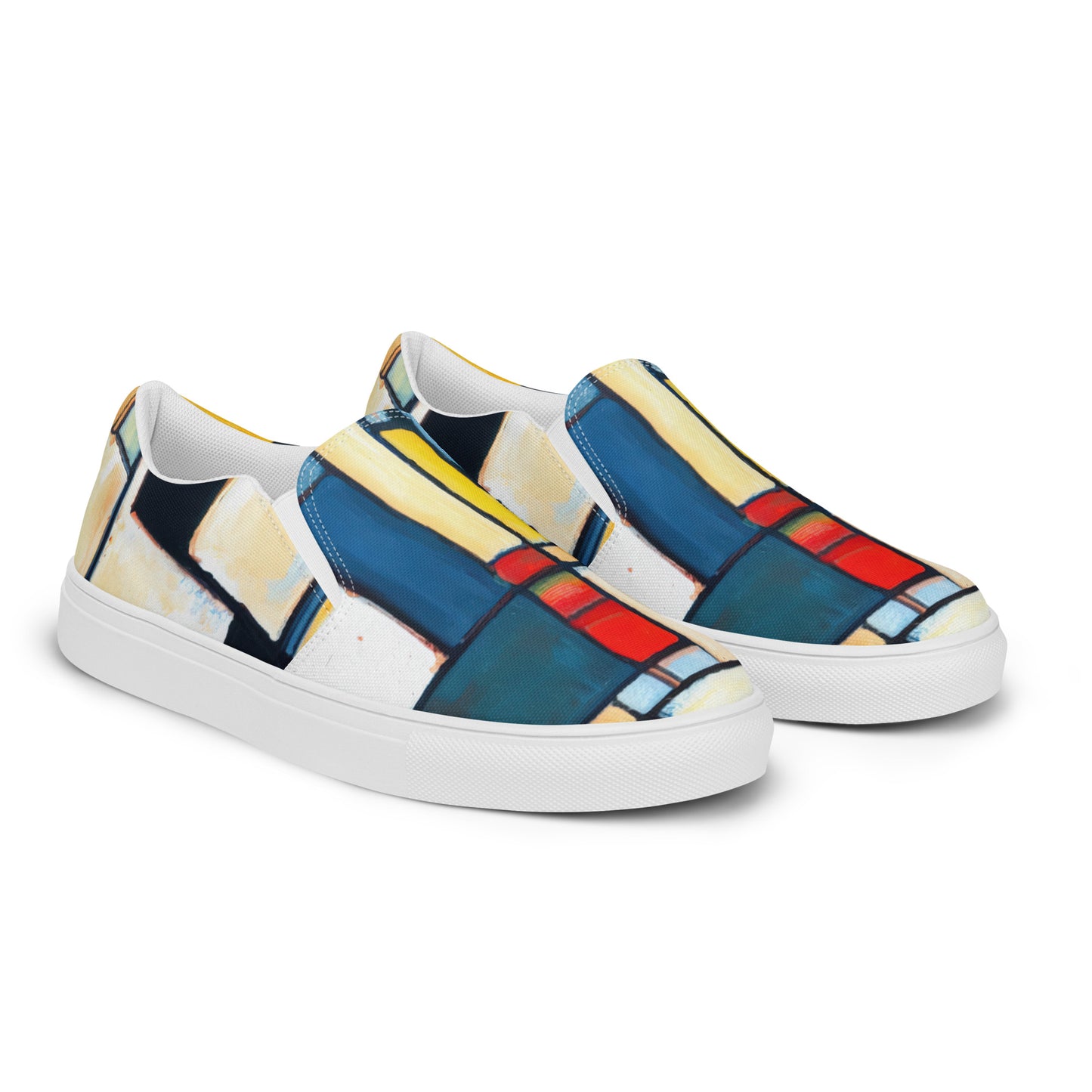 DMV 0327 Abstract Art Men’s slip-on canvas shoes