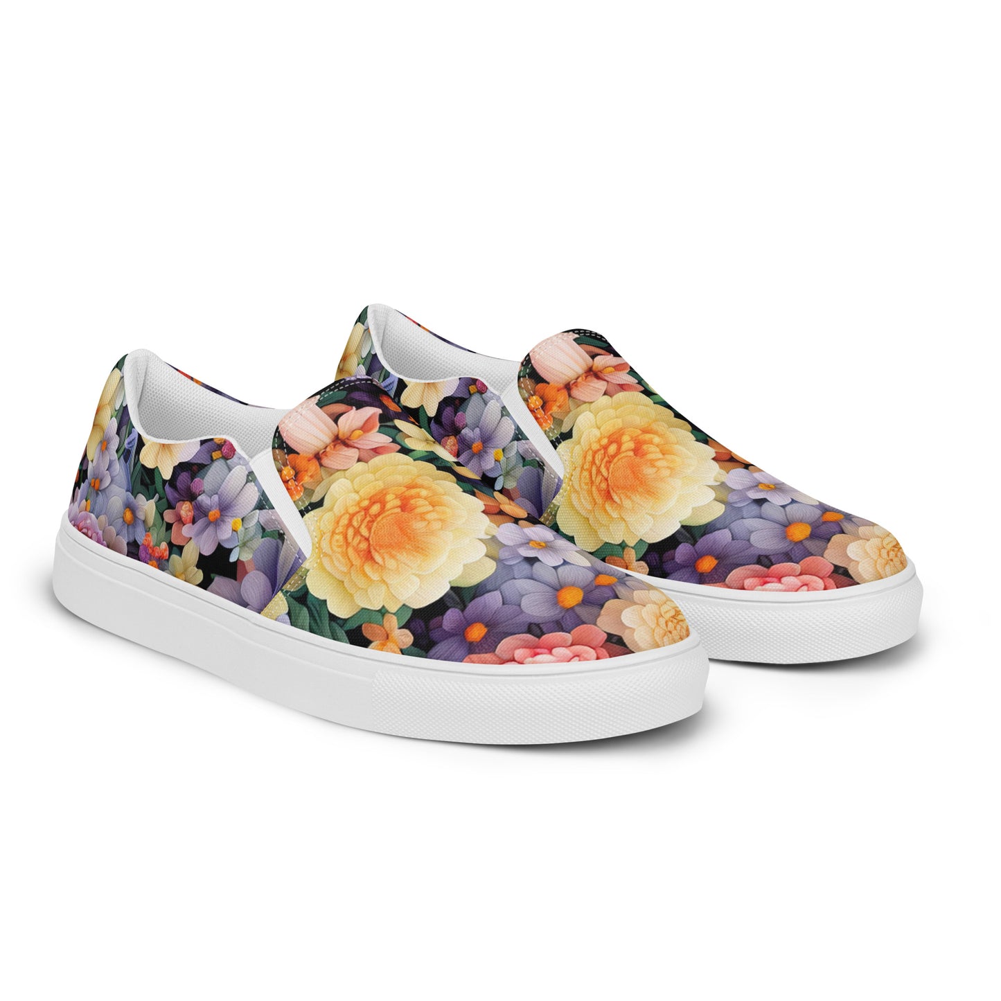 DMV 0528 Floral Men’s slip-on canvas shoes