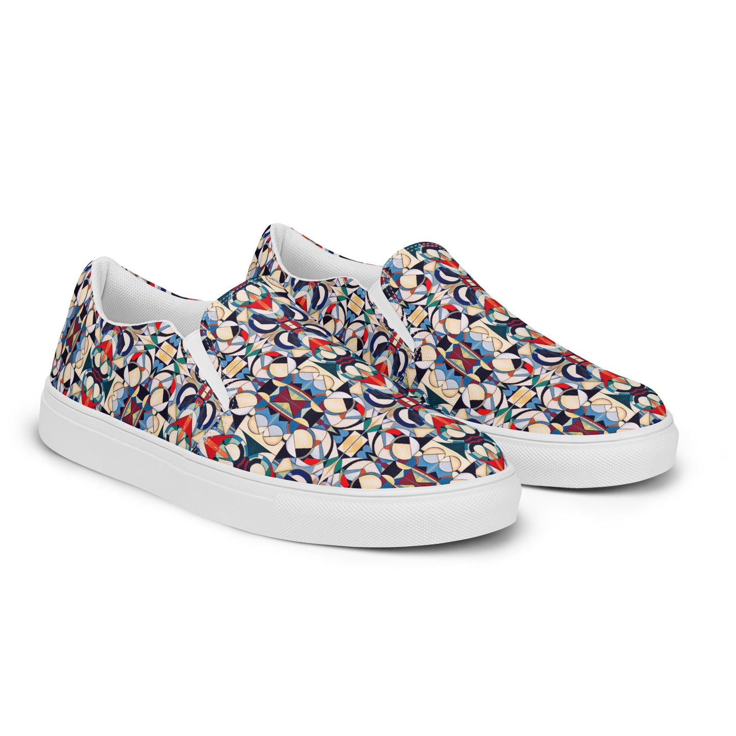 DMV 1237 Geo Boho Men’s slip-on canvas shoes