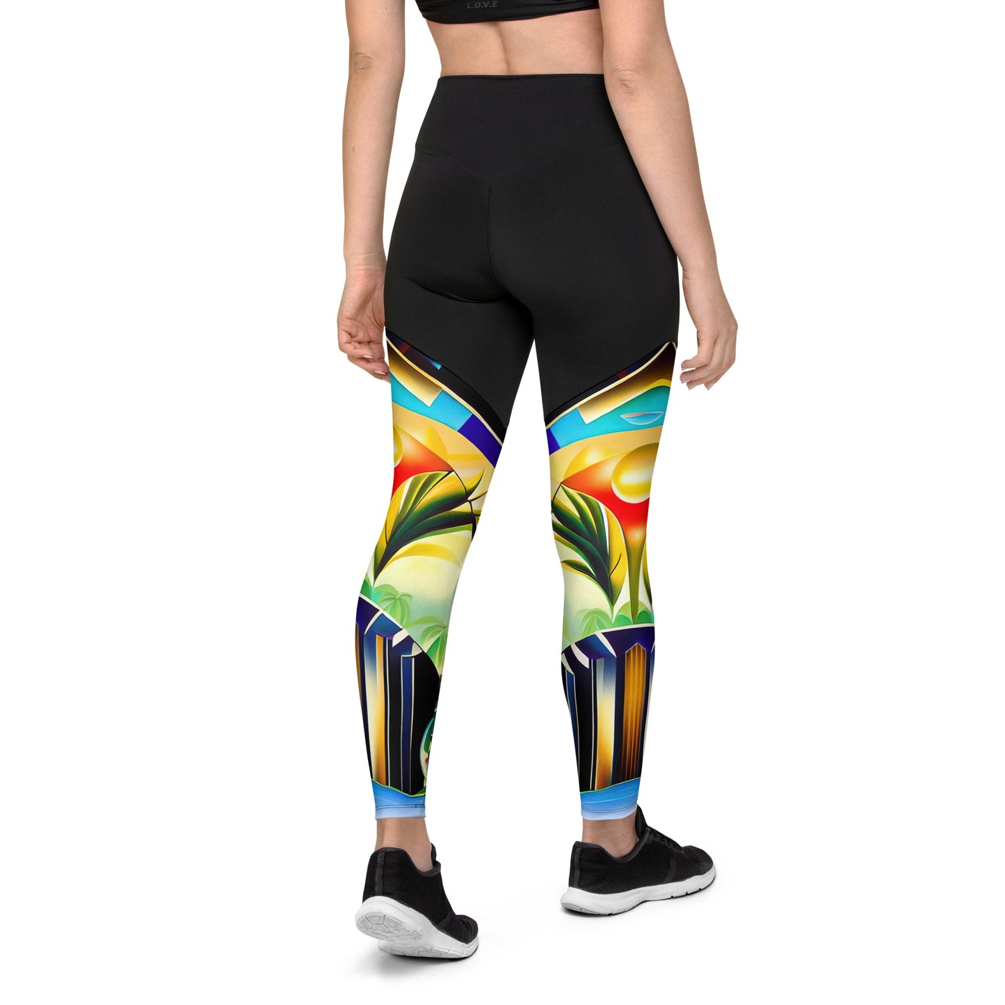 DMV 0258 Retro Art Sports Leggings