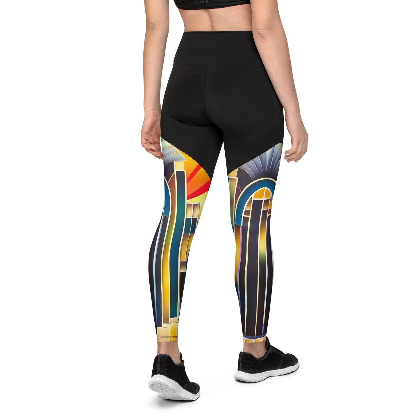 DMV 2037 Retro Art Sports Leggings