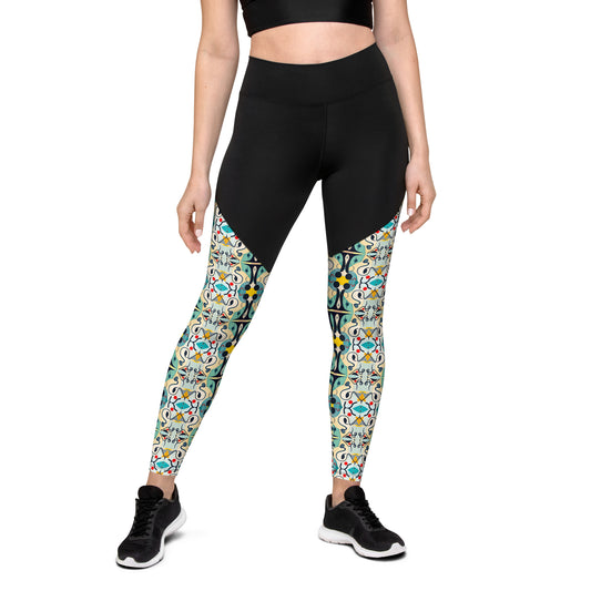 DMV 0076 Vintage Artsy Sports Leggings