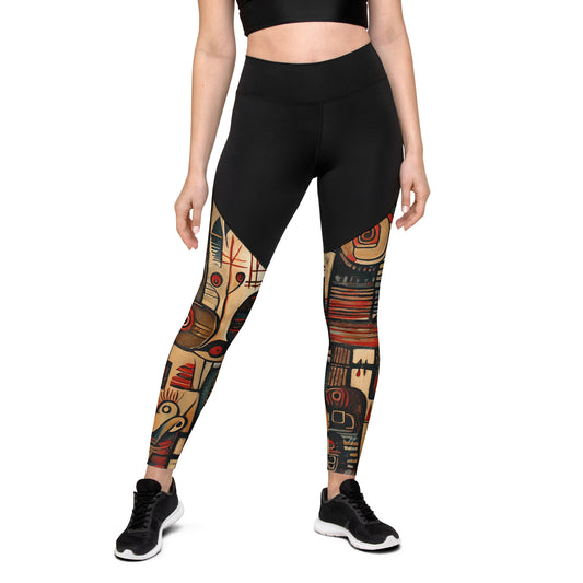 DMV 0256 Retro Art Sports Leggings