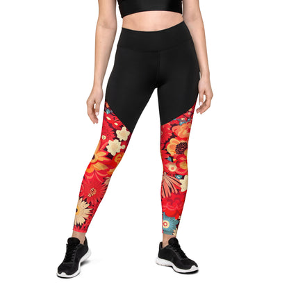 DMV 0105 Floral Sports Leggings