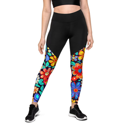 DMV 0257 Floral Sports Leggings