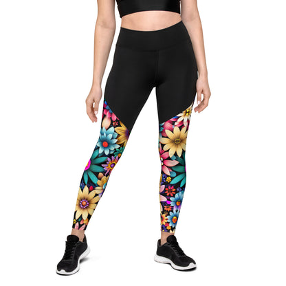 DMV 0265 Floral Sports Leggings