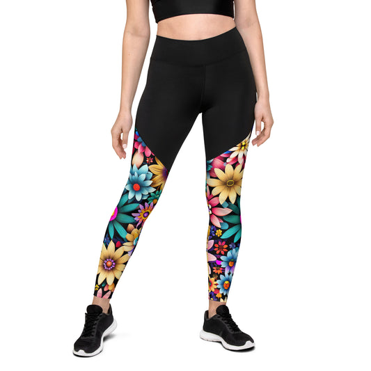 DMV 0265 Floral Sports Leggings