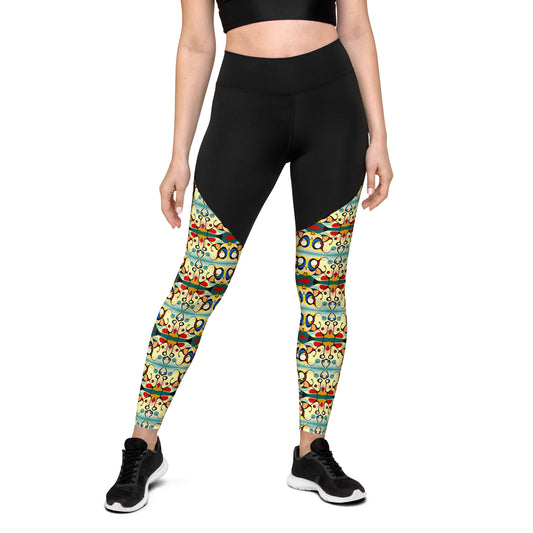 DMV 0405 Vintage Artsy Sports Leggings