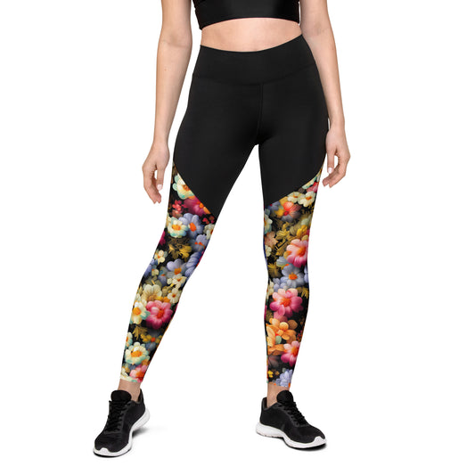 DMV 1522 Floral Sports Leggings