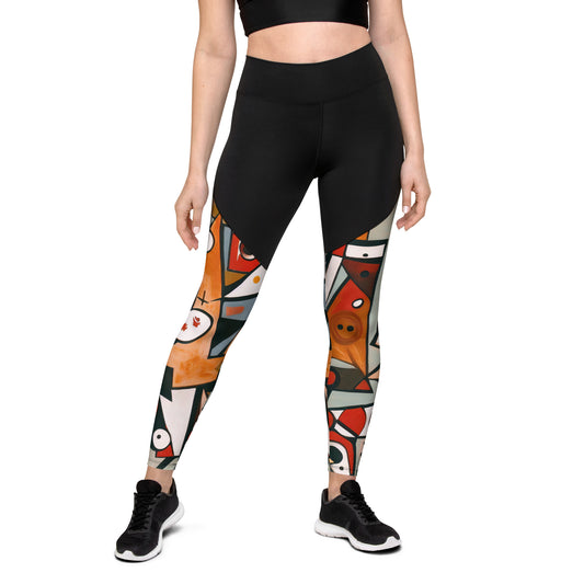 DMV 0522 Retro Art Sports Leggings