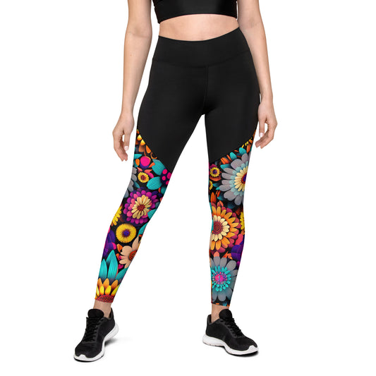 DMV 0607 Floral Sports Leggings