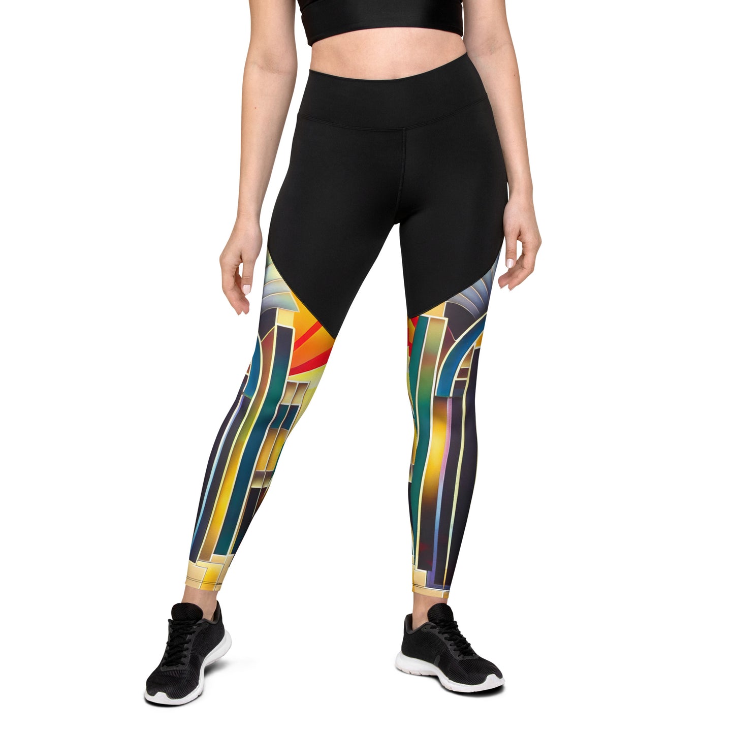 DMV 2037 Retro Art Sports Leggings