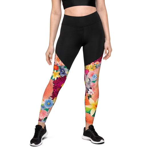 DMV 0638 Floral Sports Leggings