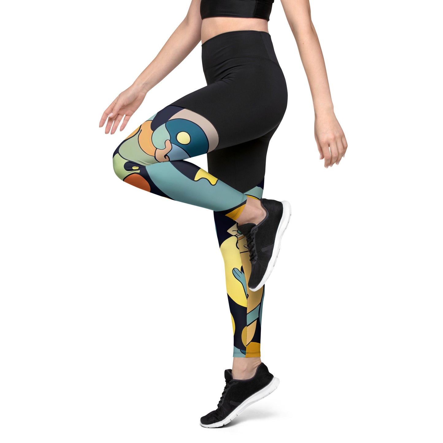 DMV 0242 Retro Art Sports Leggings