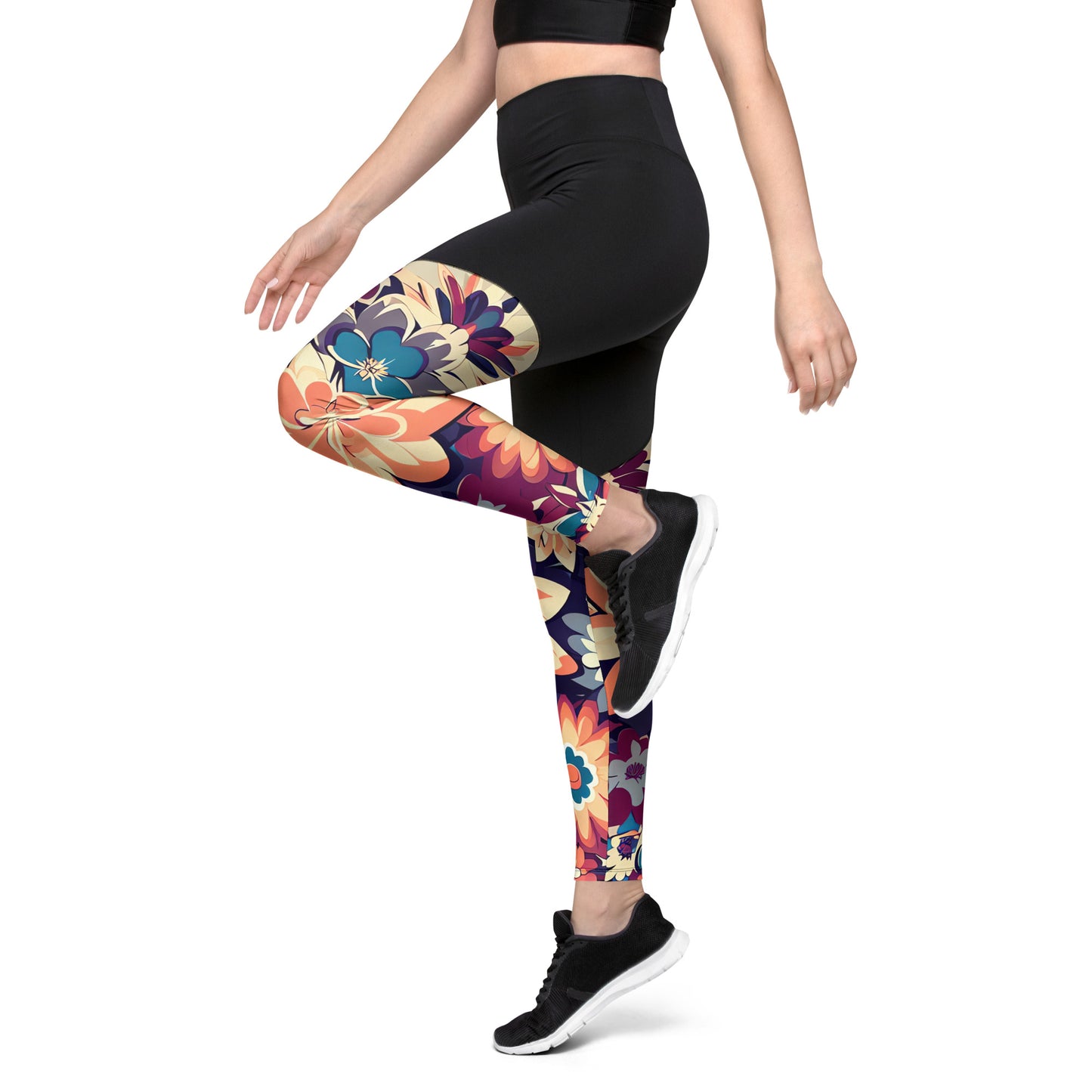 DMV 0253 Floral Sports Leggings