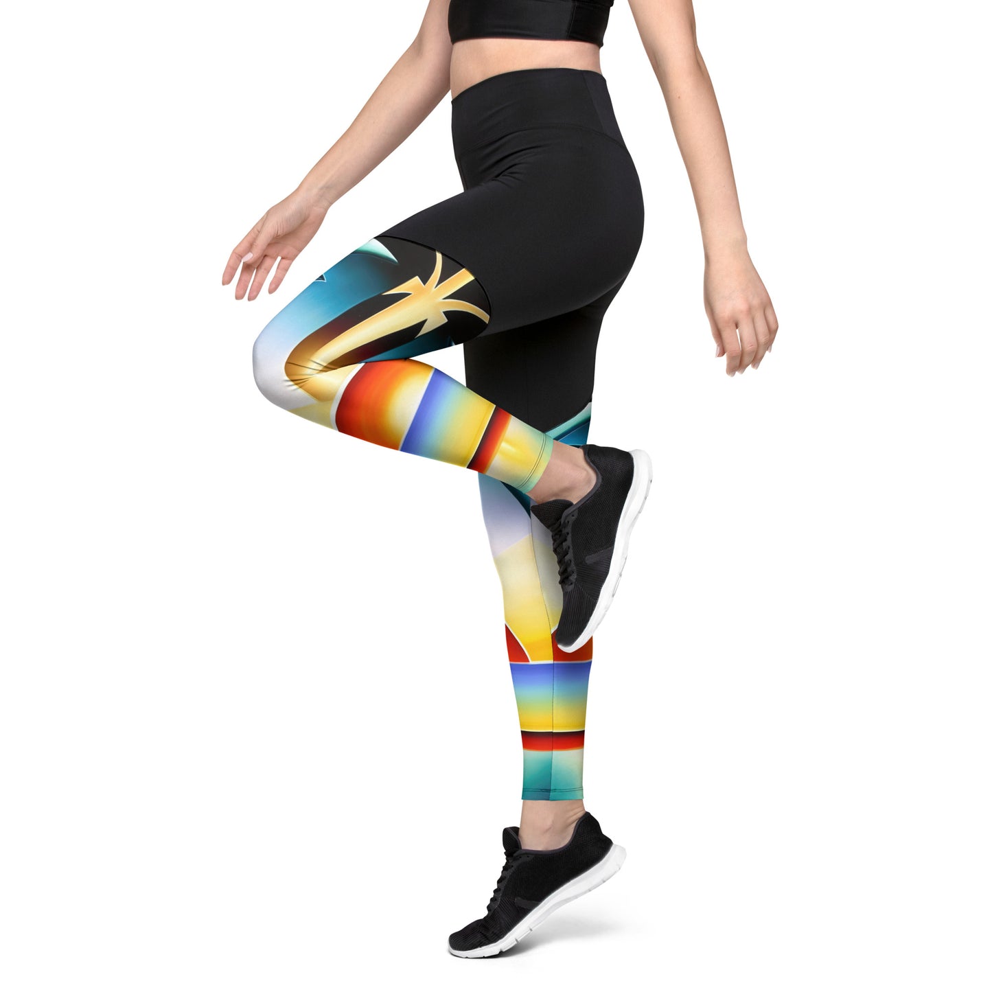 DMV 0262 Retro Art Sports Leggings