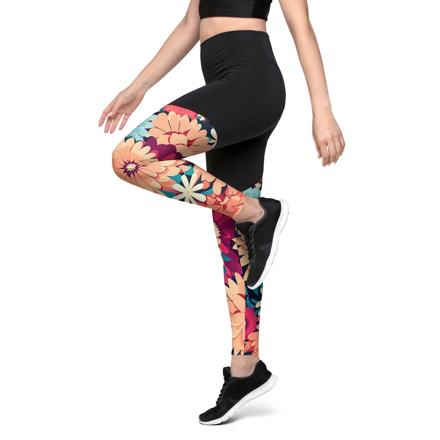 DMV 0293 Floral Sports Leggings