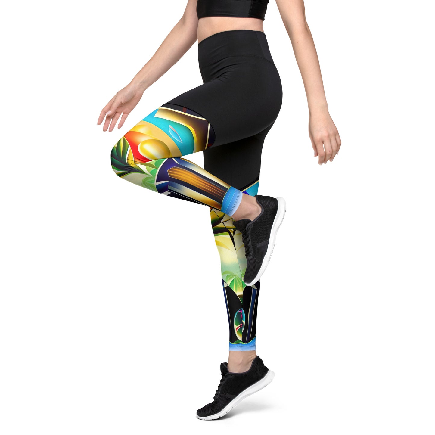 DMV 0258 Retro Art Sports Leggings