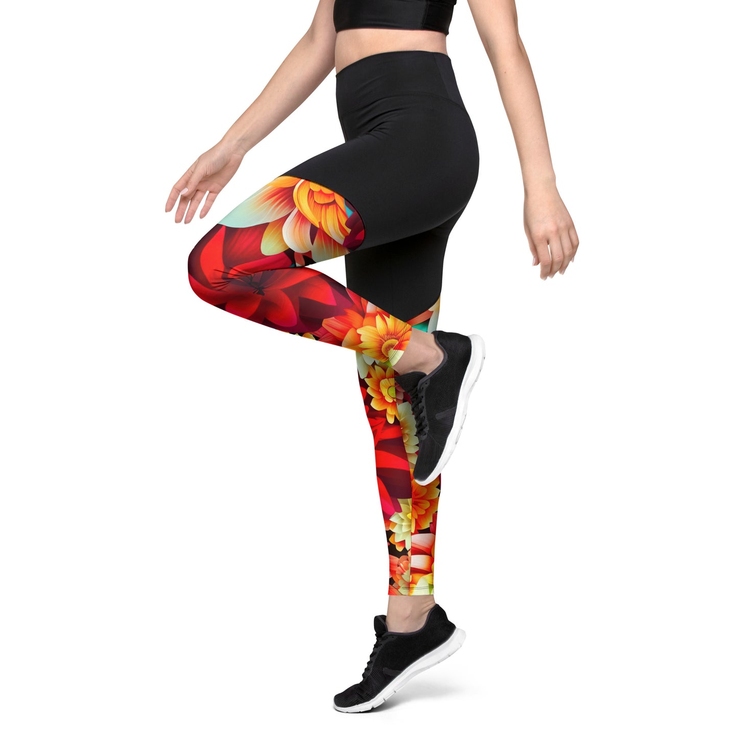 DMV 0419 Floral Sports Leggings