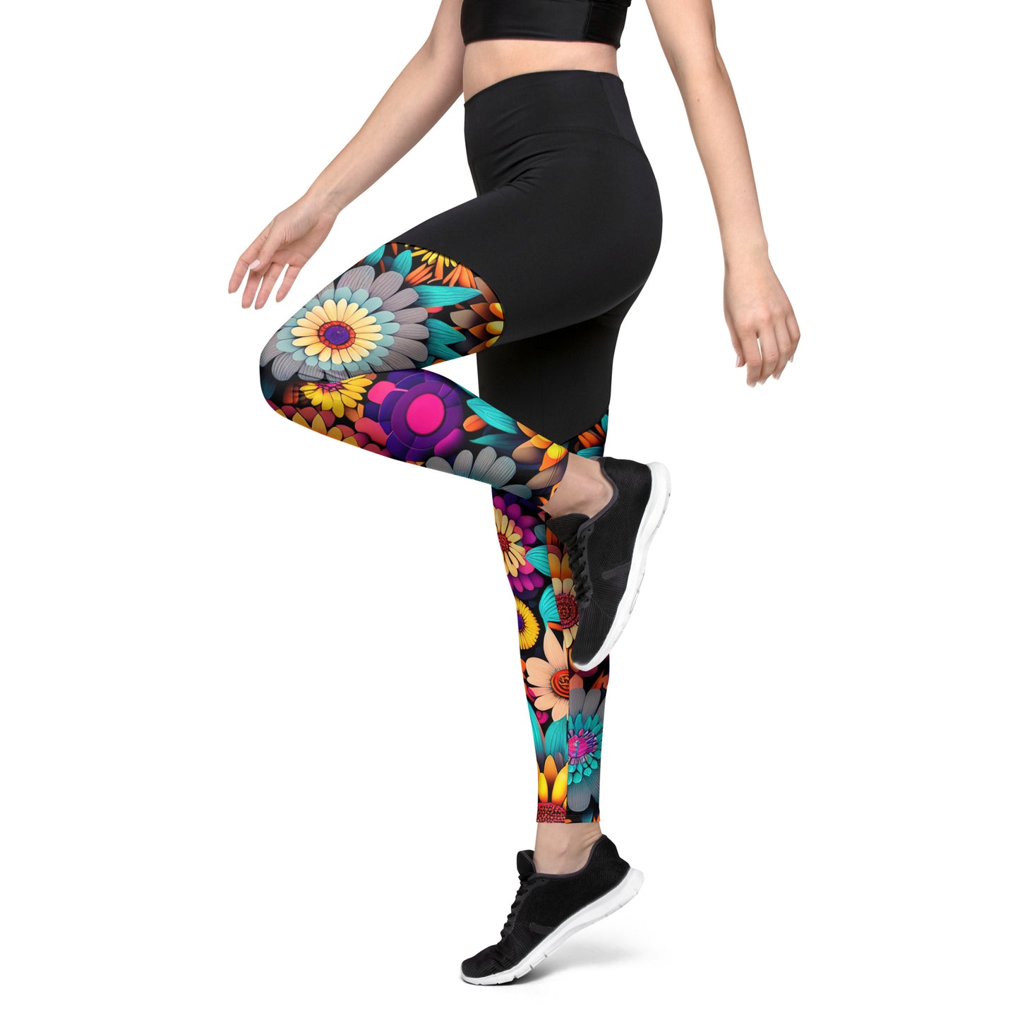 DMV 0607 Floral Sports Leggings