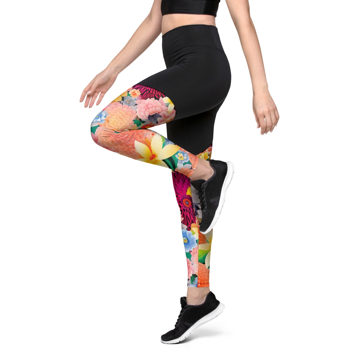 DMV 0638 Floral Sports Leggings