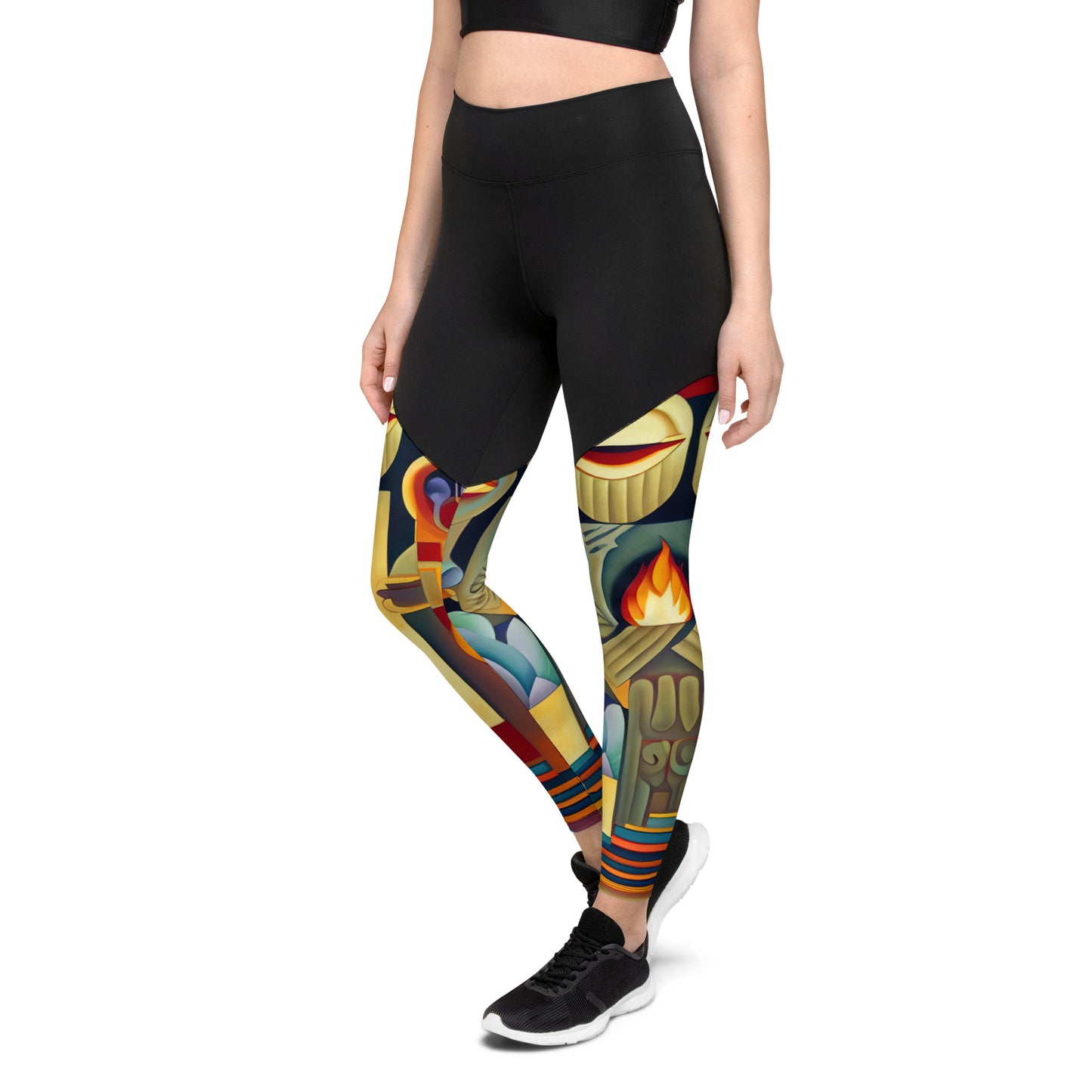 DMV 0237 Retro Art Sports Leggings