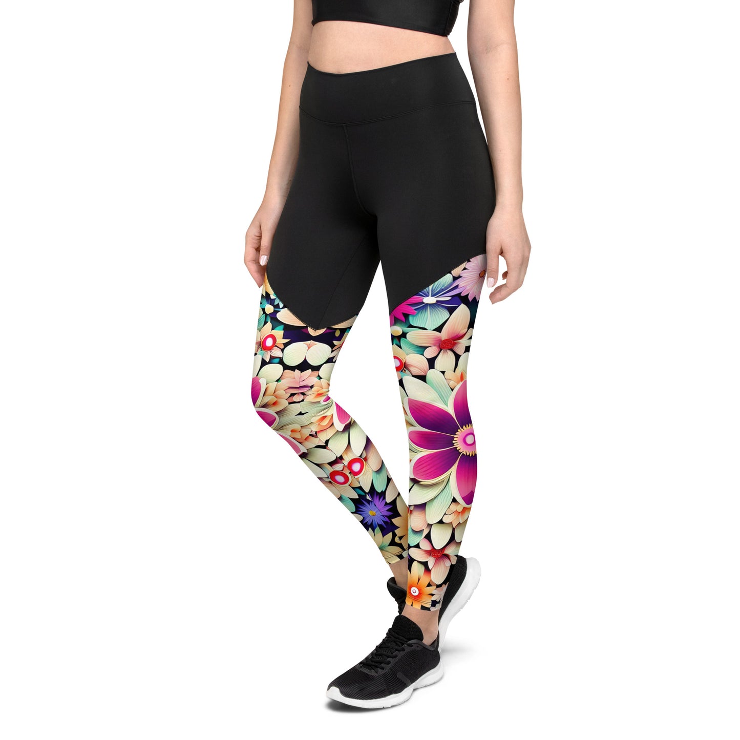 DMV 0307 Floral Sports Leggings