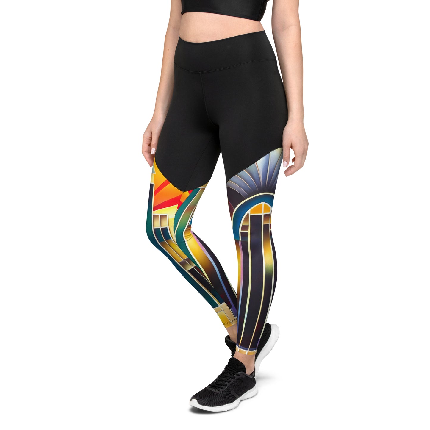 DMV 2037 Retro Art Sports Leggings