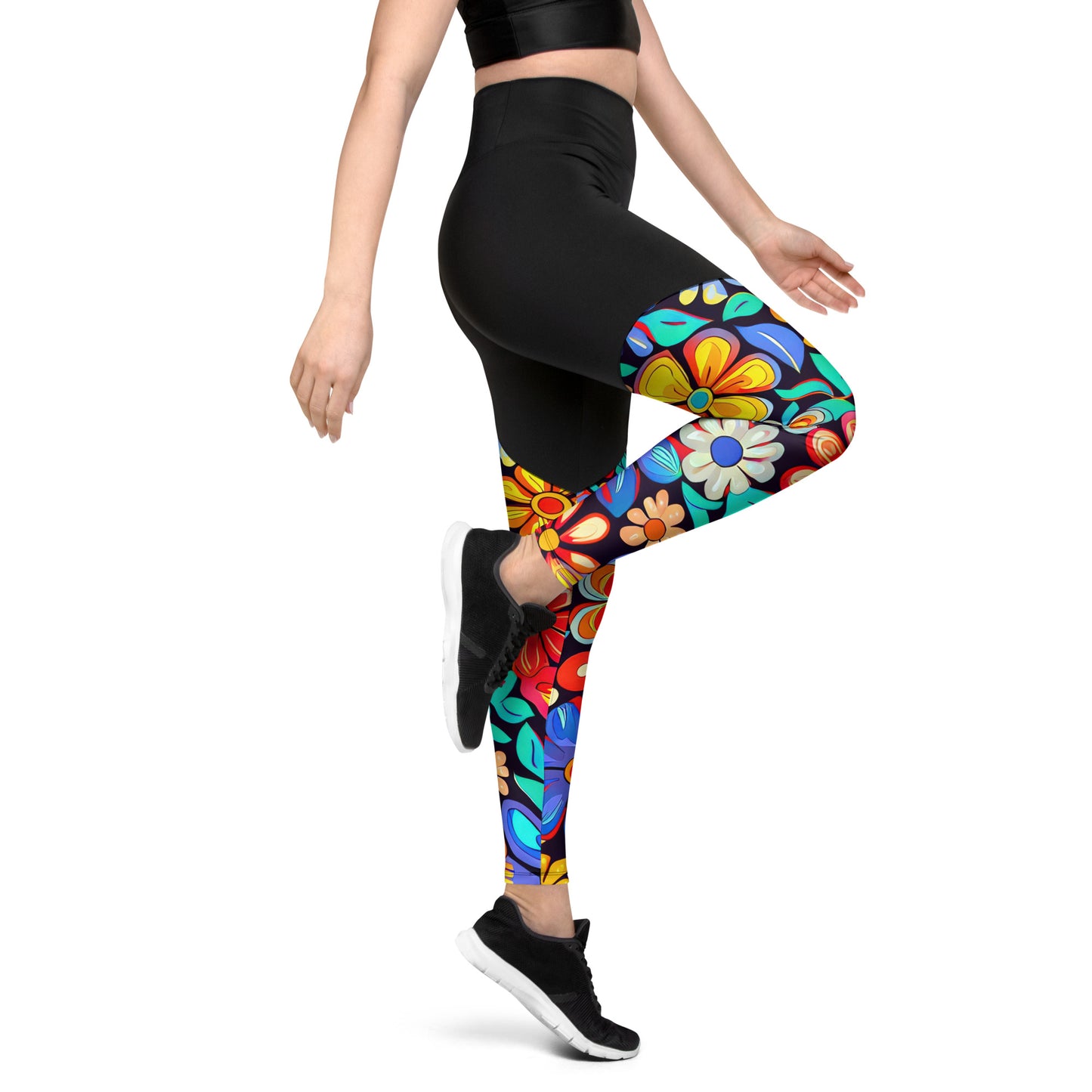 DMV 0257 Floral Sports Leggings