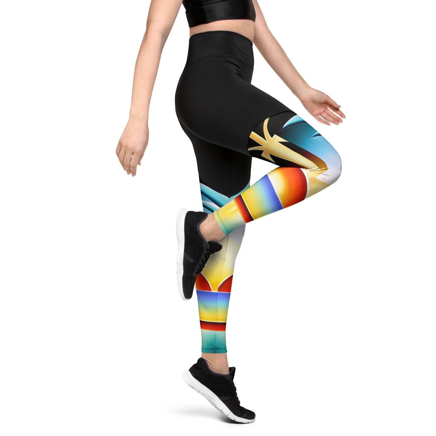 DMV 0262 Retro Art Sports Leggings