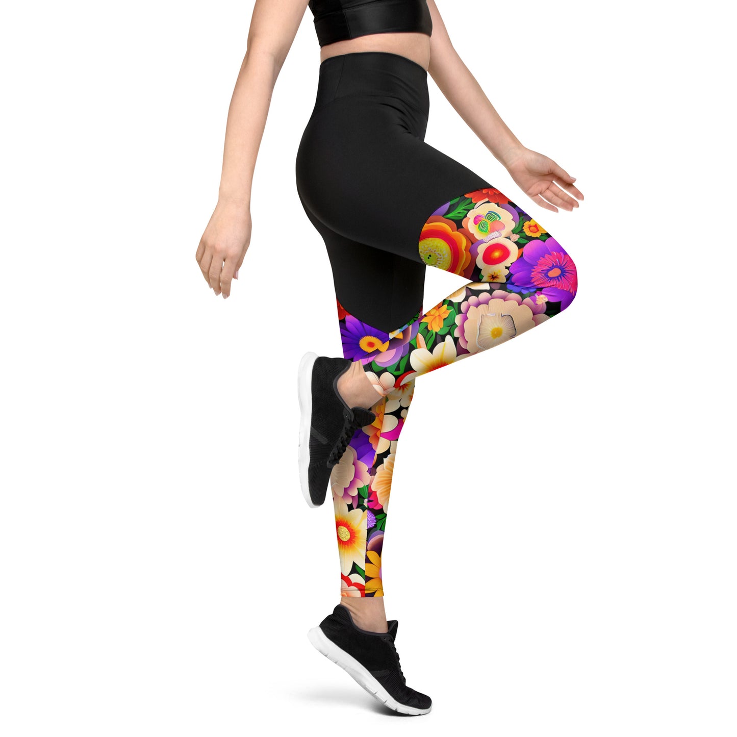 DMV 0309 Floral Sports Leggings