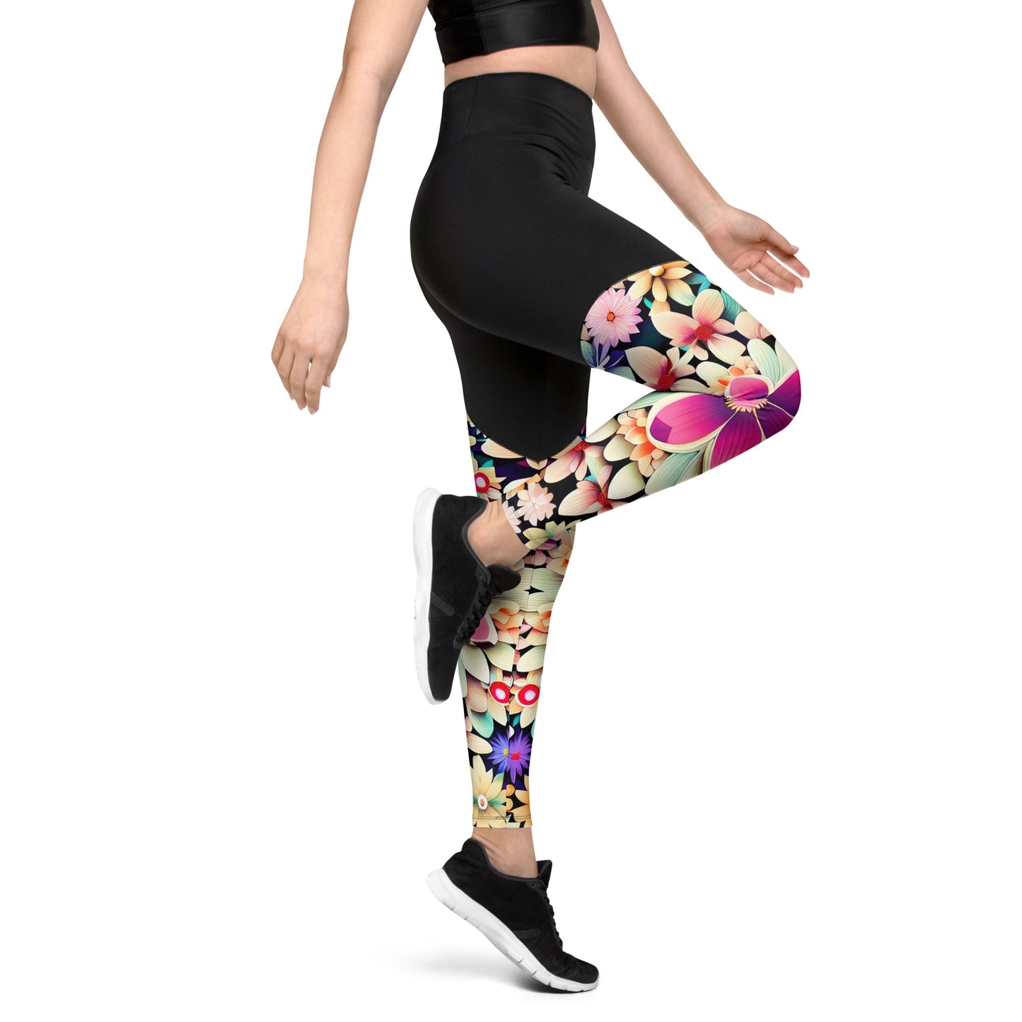 DMV 0307 Floral Sports Leggings