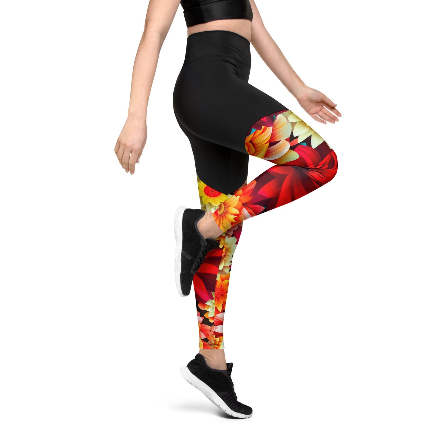 DMV 0419 Floral Sports Leggings