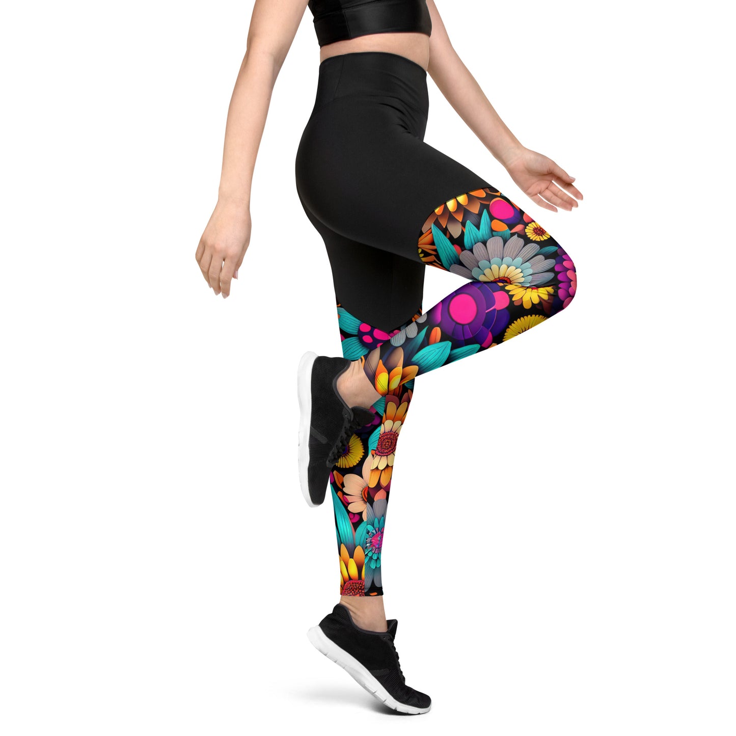 DMV 0607 Floral Sports Leggings