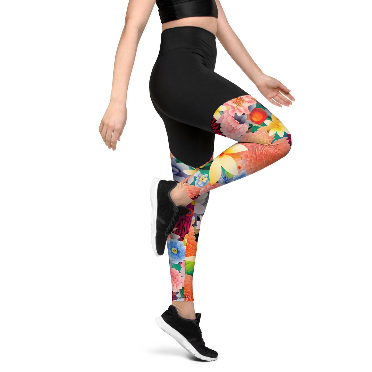 DMV 0638 Floral Sports Leggings