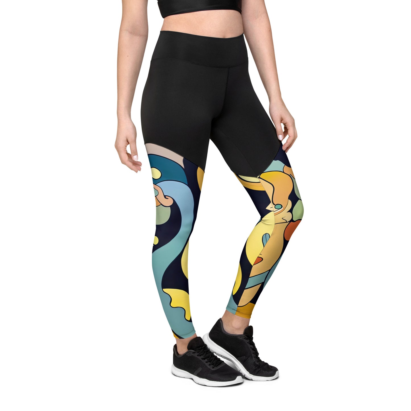 DMV 0242 Retro Art Sports Leggings