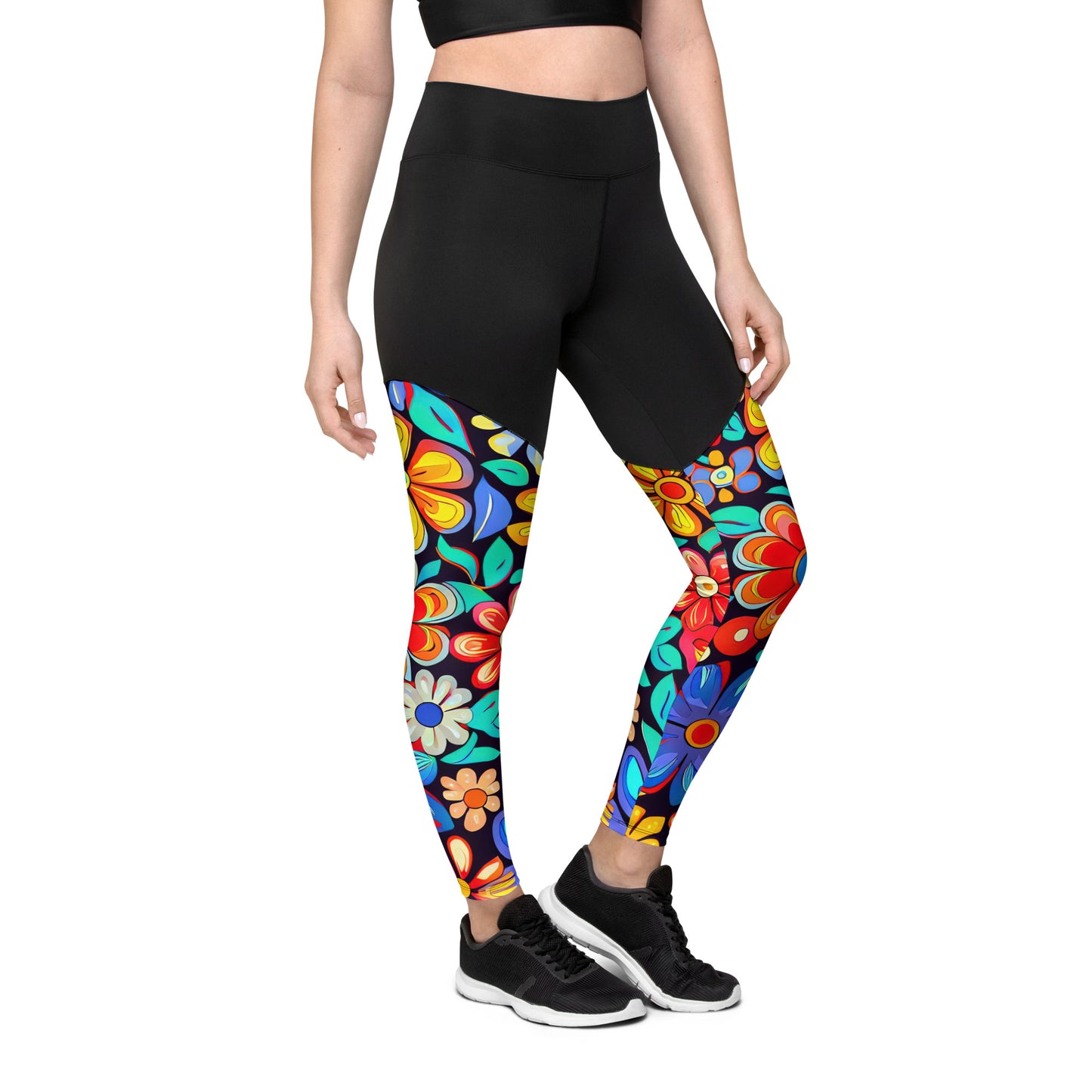 DMV 0257 Floral Sports Leggings