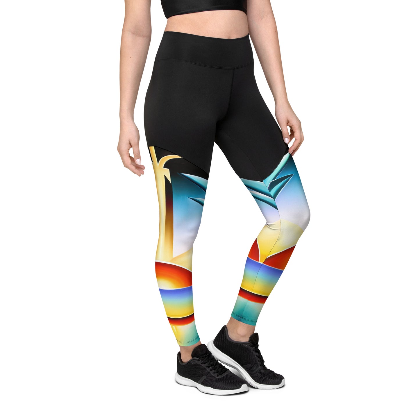 DMV 0262 Retro Art Sports Leggings